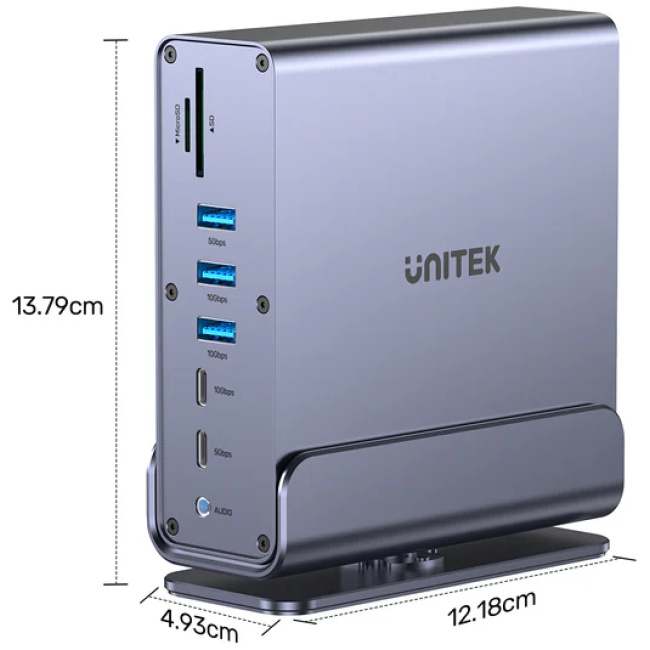 Unitek D1135A 15in1 USB-C Hub Supports Macbook M1 Triple 4K Displays PD100W Dual Card Readers - Image 3