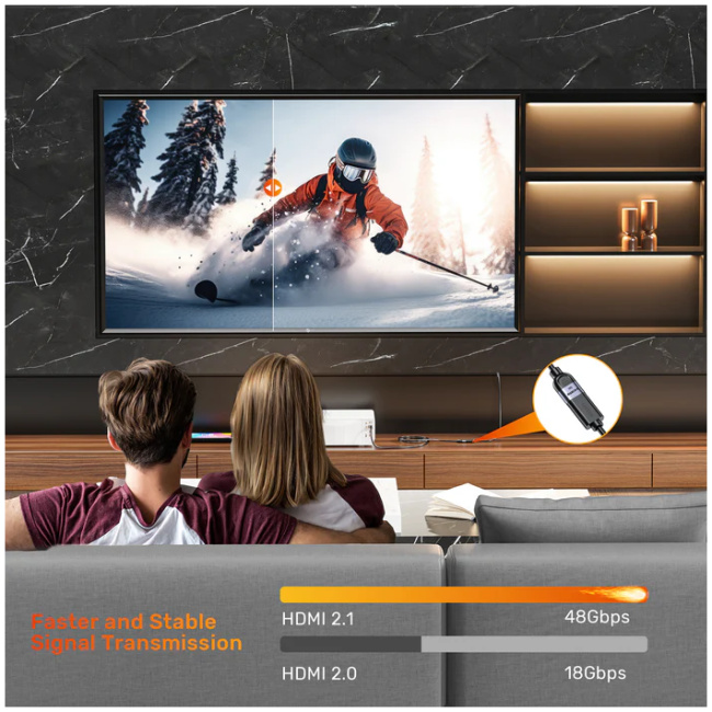 Unitek HDMI Extension 2.1 Male to Female 2.0m 8K60Hz C11091A - Image 5
