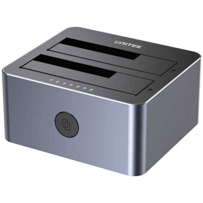 Unitek SATA6G Dual Bay HDD Docking Station Alum Black Y-3026