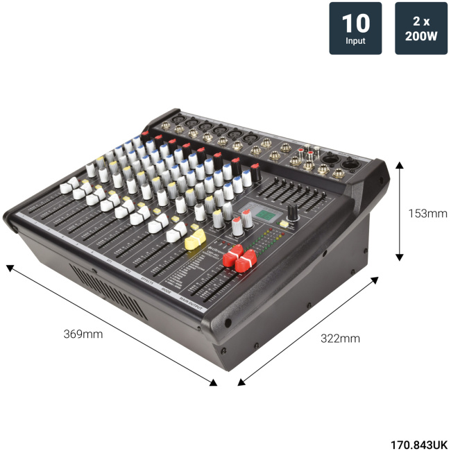 Citronic CSP410 10 Channel Mixer & Amplifier 400W with DSP 170.843UK - Image 3