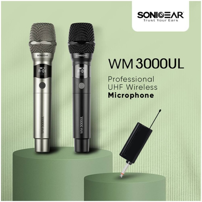 SonicGear Microphone Wireless 2xHandsets WM 3000UL DUAL Obsidian - Image 12
