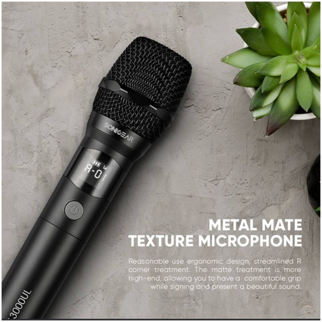 SonicGear Microphone Wireless 2xHandsets WM 3000UL DUAL Obsidian - Image 7