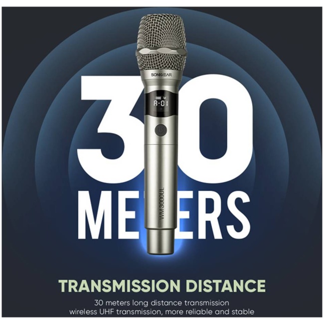 SonicGear Microphone Wireless 2xHandsets WM 3000UL DUAL Obsidian - Image 9