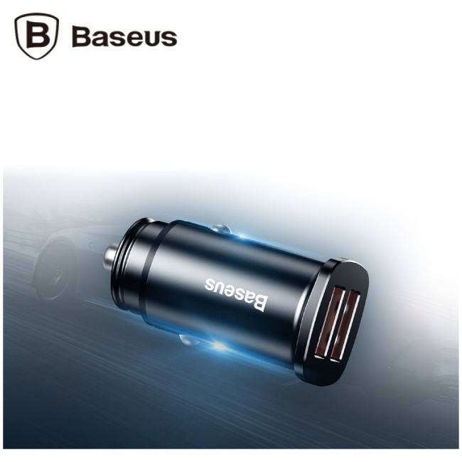 Baseus CCALL-DS01 Sq Metal Dual QC3.0 30W Car Charger - Image 3