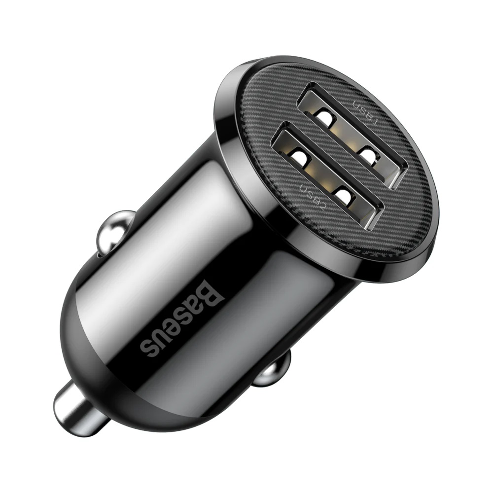 Baseus GRAIN Pro Car Charger 4.8A Black Baseus GRAIN Pro Car Charger 4.8A Black - Image 1