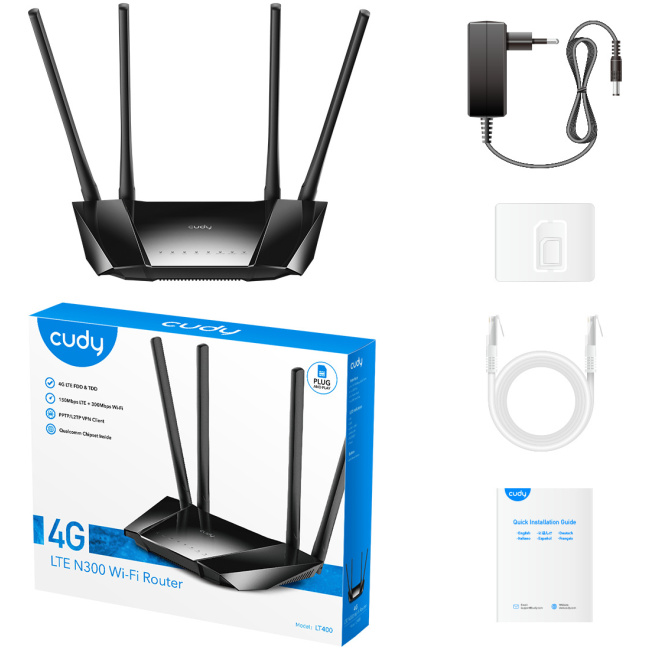 Cudy Router 4G LTE CAT4 N300 Wi-Fi LT400 - Image 5
