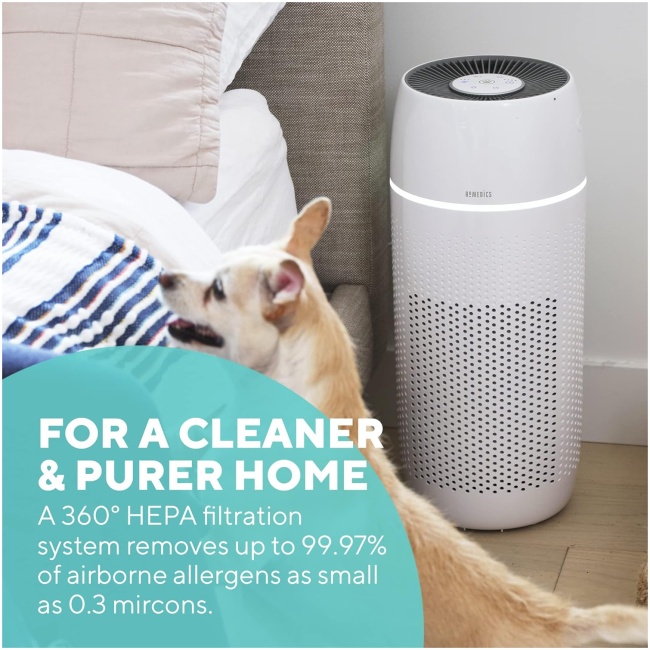 HoMedics TotalClean Petplus AP-PET35WT 5in1 Air Purifier & Aroma Diffuser (Active Carbon + HEPA Filter + UVC + Ioniser + PreFilter) - Image 2