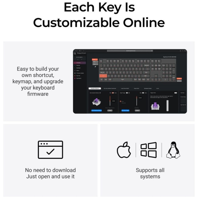 Keychron K10 HE (K10H-J1) Shine-Through Wireless Magnetic Hall Effect RGB Keyboard 100% US Layout - Image 4