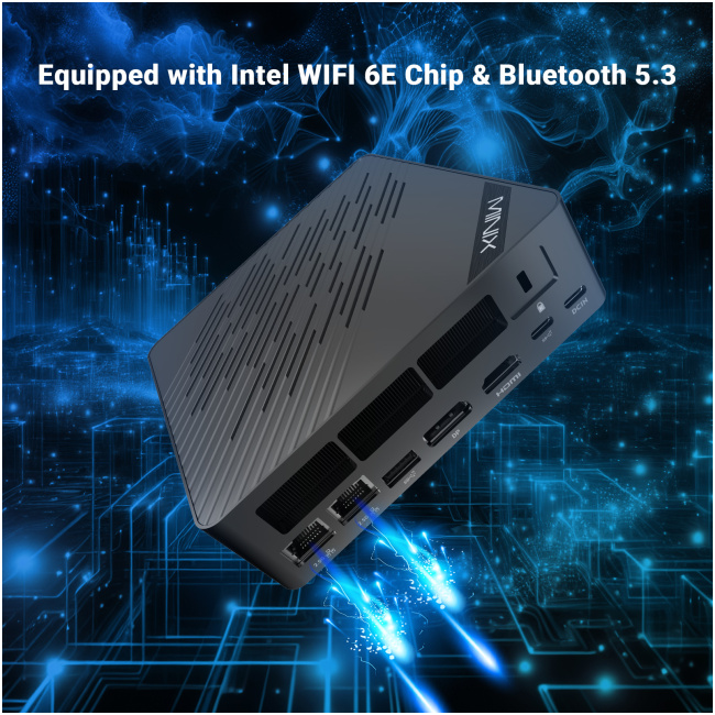 MINIX Mini PC Intel Core Ultra7-155H 32GB DDR5, 1TB SSD, Dual Lan, HDMI/DP/TB4/USB-C, Win11 Pro Elite EU512-AI - Image 7