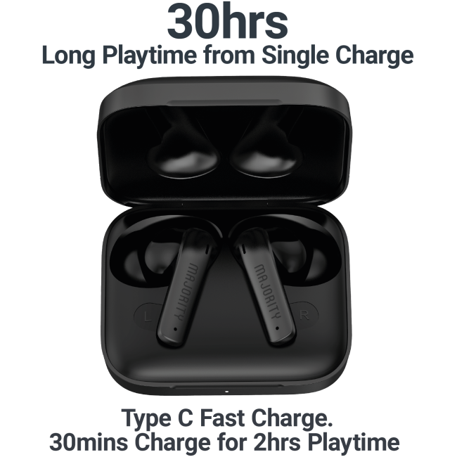 Majority TRU-1 TWS Sports Earphones IPX7 Black - Image 3