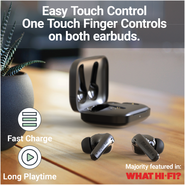 Majority TRU-1 TWS Sports Earphones IPX7 Black - Image 4