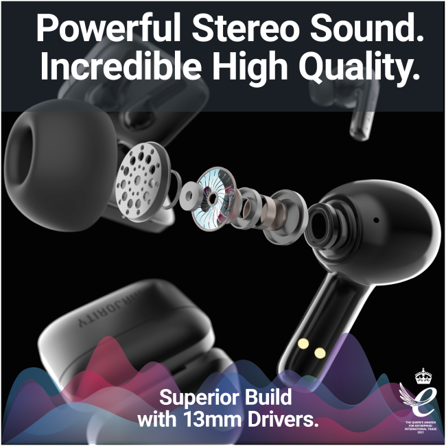 Majority TRU-1 TWS Sports Earphones IPX7 Black - Image 6