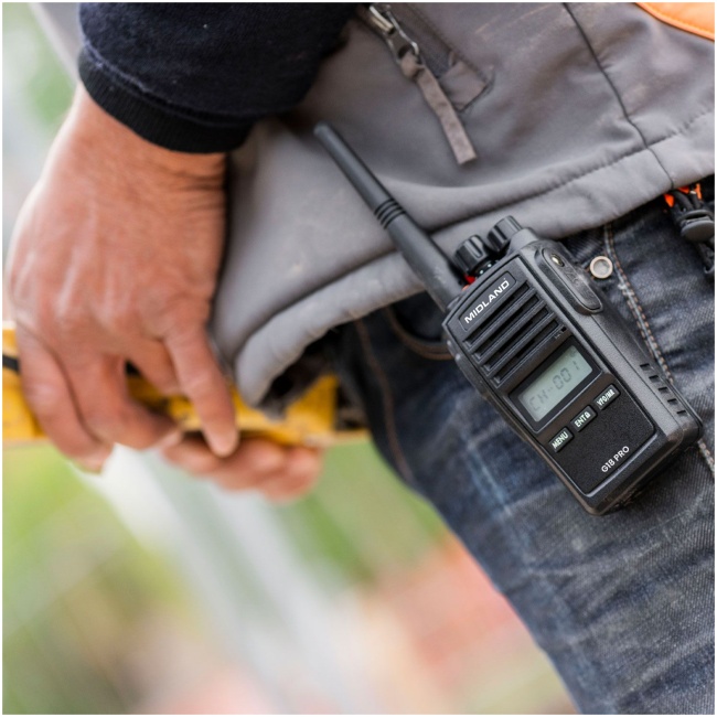 Midland G18 Pro NC (Noise Cancellation) PMR Radio IP67 Waterproof, Military Standard Certified, Long Battery Life & PC Programmable - Image 5