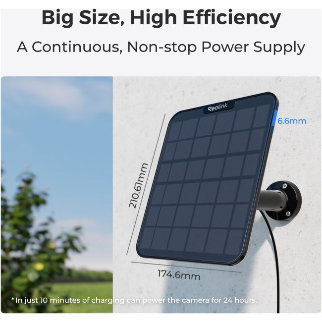 Reolink BPS Solar Panel 2 for Reolink Battery Cameras Black 6W (Type C) - Image 3