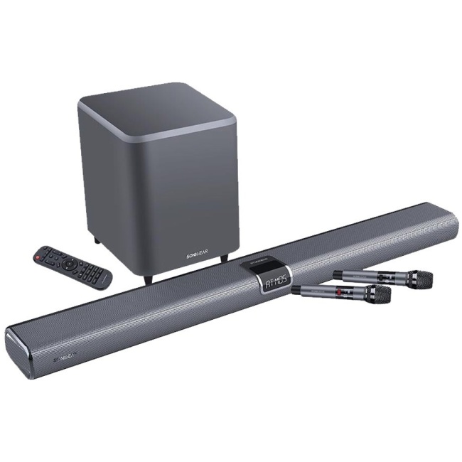SonicGear STUDIOBAR 3000 Dolby Atmos 700W 5.1.2 Soundbar Incl 2xUHF Wireless Microphones 3xHDMI,BT,USB