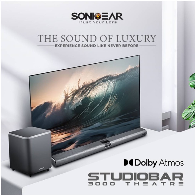 SonicGear STUDIOBAR 3000 Dolby Atmos 700W 5.1.2 Soundbar Incl 2xUHF Wireless Microphones 3xHDMI,BT,USB - Image 9