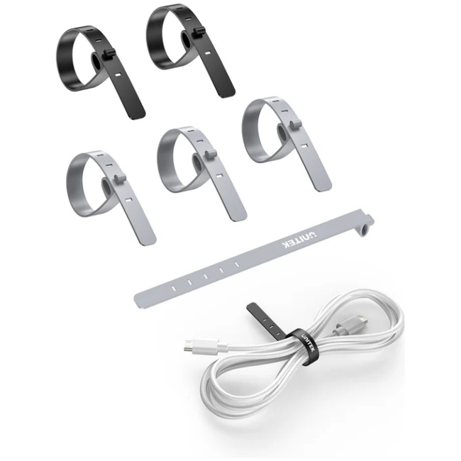 Unitek Cable Organizer Silicone FlexiTies 5pk (2xBlack 3xGrey) 135x10mm OT1095A - Image 2