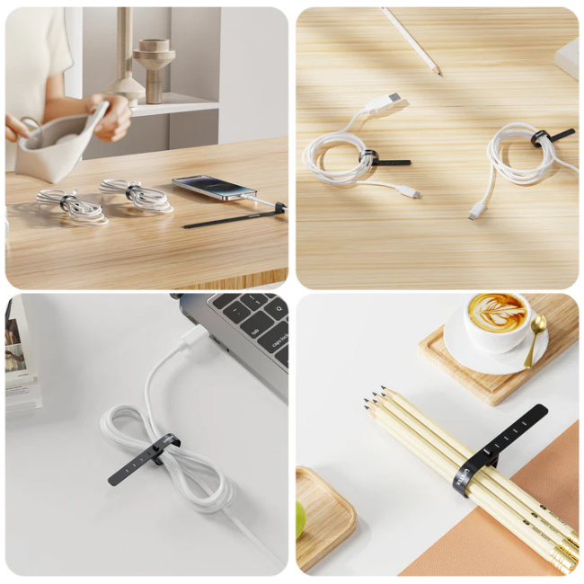 Unitek Cable Organizer Silicone FlexiTies 5pk (2xBlack 3xGrey) 135x10mm OT1095A - Image 9