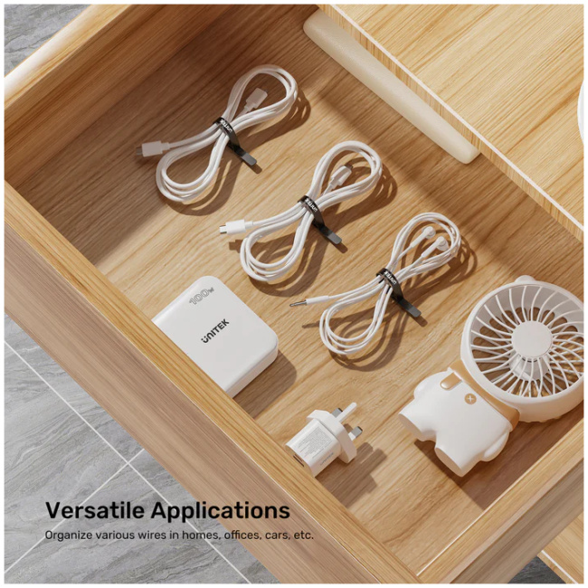 Unitek Cable Organizer Silicone FlexiTies 5pk (2xBlack 3xGrey) 135x10mm OT1095A - Image 10