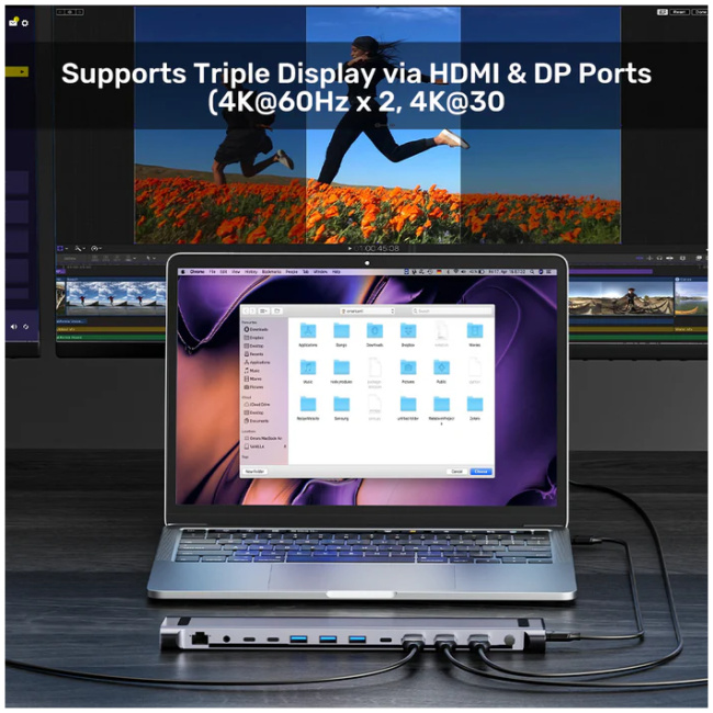 Unitek D1106A USB-C Docking Station & 2-Port KVM 10Gbps Triple Display (Connect 2 PCs to 3 Monitors) - Image 7