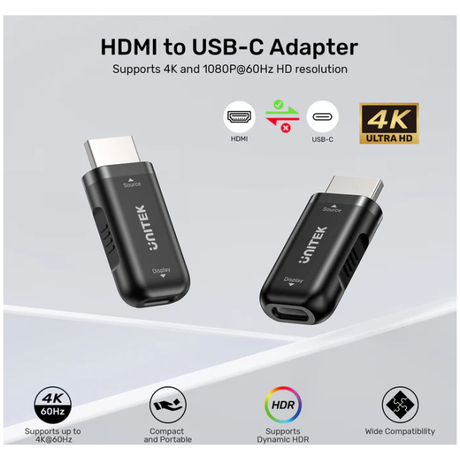 Unitek HDMI Female to USB-C Male Adaptor 4K V1187B - Image 3