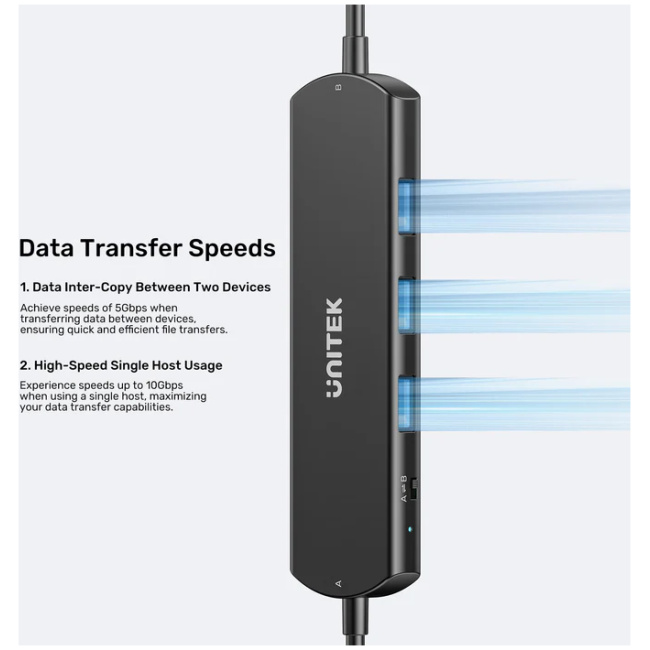 Unitek U1344A USB-C Hub 10Gbps Allows to Drag and Drop files between 2 Computers - Image 7