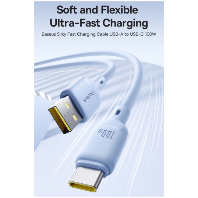 Baseus Cable USB-C to USB-C Silky Series 2.0m 100W White - Image 5