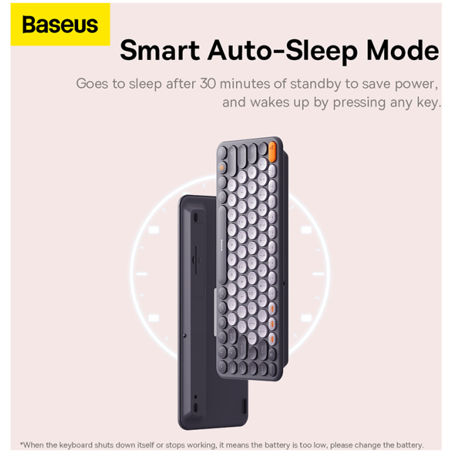 Baseus K01A Wireless Keyboard Tri-Mode Gray - Image 2