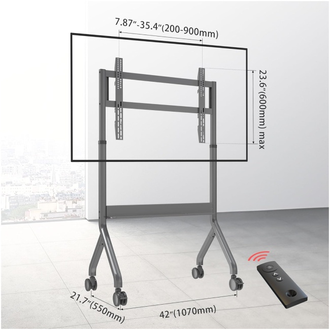 NBMounts P150 Motorized Trolley Adjustable up to 1.5m VESA 90x60 up to 90'' & 68kg - Image 3