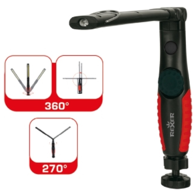 Rexer Work Lamp 450lm 270d Swivel Dimmable Magnet Hook USB RX9060 - Image 3