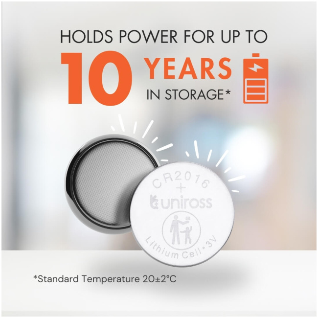 Uniross Lithium-Button Cell CR2016HP High Power (5pack) - Image 2