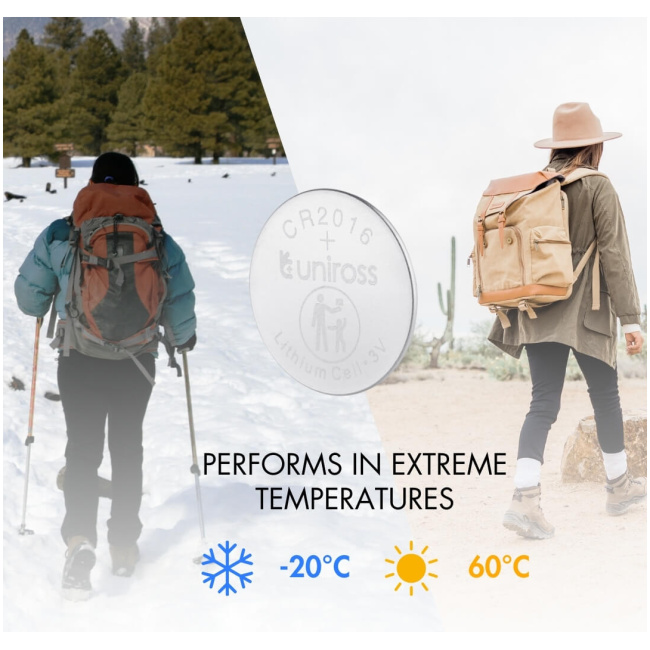 Uniross Lithium-Button Cell CR2016HP High Power (5pack) - Image 4