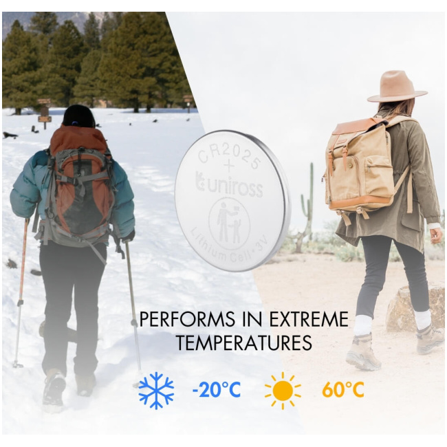 Uniross Lithium-Button Cell CR2025HP High Power (5pack) - Image 4