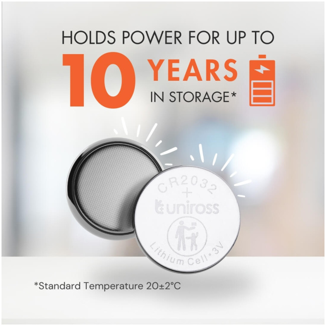 Uniross Lithium-Button Cell CR2032HP High Power (5pack) - Image 2