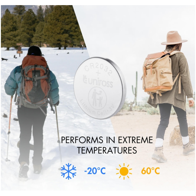 Uniross Lithium-Button Cell CR2032HP High Power (5pack) - Image 4