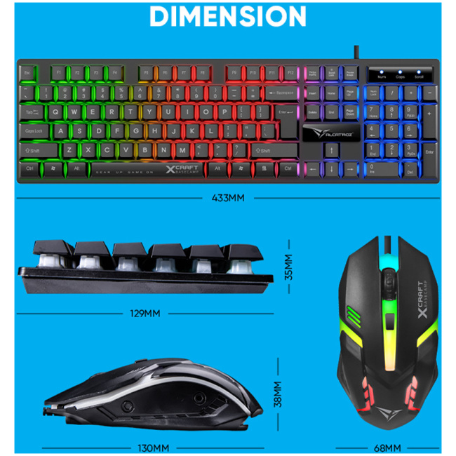 Alcatroz X-Craft 4in1 Gaming Set Keyb+Mouse+Mat+H/set BASECAMP Black - Image 4