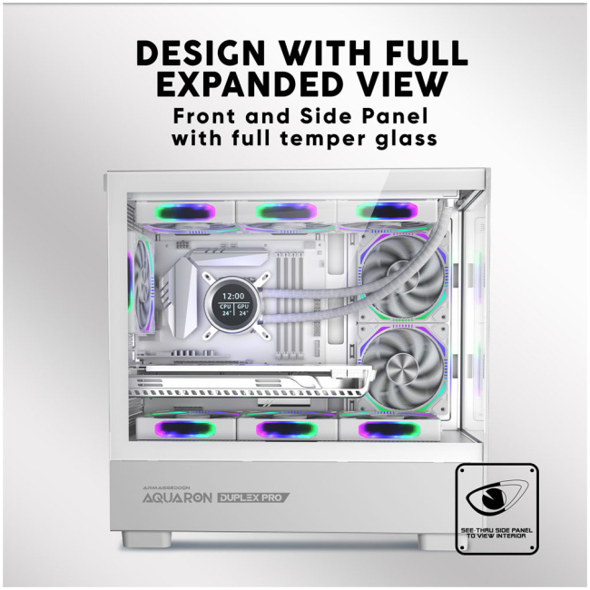 Armaggeddon Gaming Case M-ATX AQUARON DUPLEX PRO Black (420mm VGA) - Image 4
