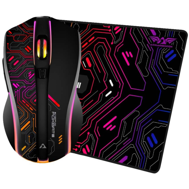 Armaggeddon Gaming Mouse Wired+2.4G Recharge FOXBAT-III CYBERPANK Black - Image 2