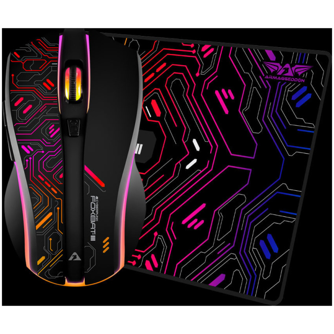 Armaggeddon Gaming Mouse Wired+2.4G Recharge FOXBAT-III CYBERPANK Black - Image 3
