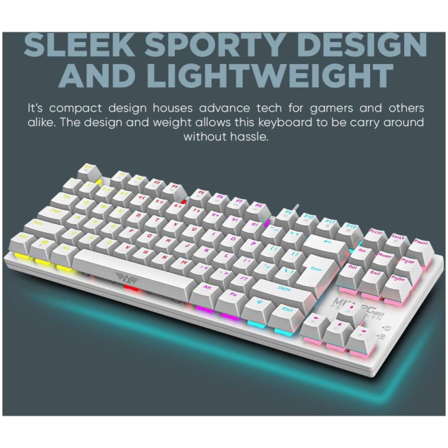 Armaggeddon MKA-2C NEO White Mechanical Gaming Keyboard 87 Linear (Red) Keys - Image 4