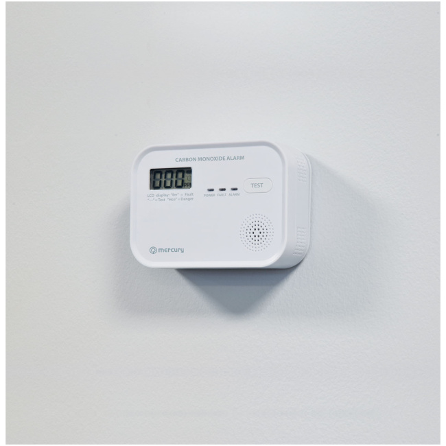 Mercury COD-218A Standalone Carbon Monoxide Alarm with LCD Display showing CO levels 350.139UK - Image 6