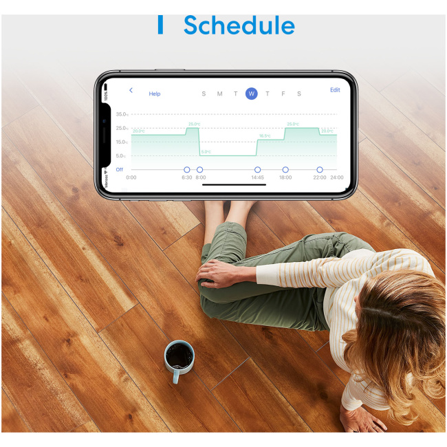 Meross Homekit Smart Wi-Fi Thermostat for Electric Underfloor Heating System MTS200HK-EU - Image 5