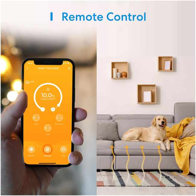 Meross Homekit Smart Wi-Fi Thermostat for Electric Underfloor Heating System MTS200HK-EU - Image 6