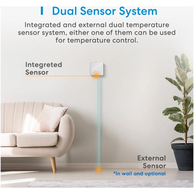 Meross Homekit Smart Wi-Fi Thermostat for Electric Underfloor Heating System MTS200HK-EU - Image 7