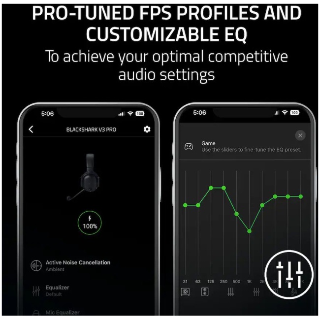 Razer BLACKSHARK V3 PRO PLAYSTATION Black - ANC Wireless Gaming Headset - 48h Bat. -  2.4GHz/BT/USB - Image 6