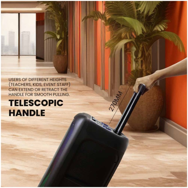 SonicGear Portable Karaoke Speaker 12'' 110W TWS BT/USB 2x Mics HYPERBOX 1200 Pro - Image 7