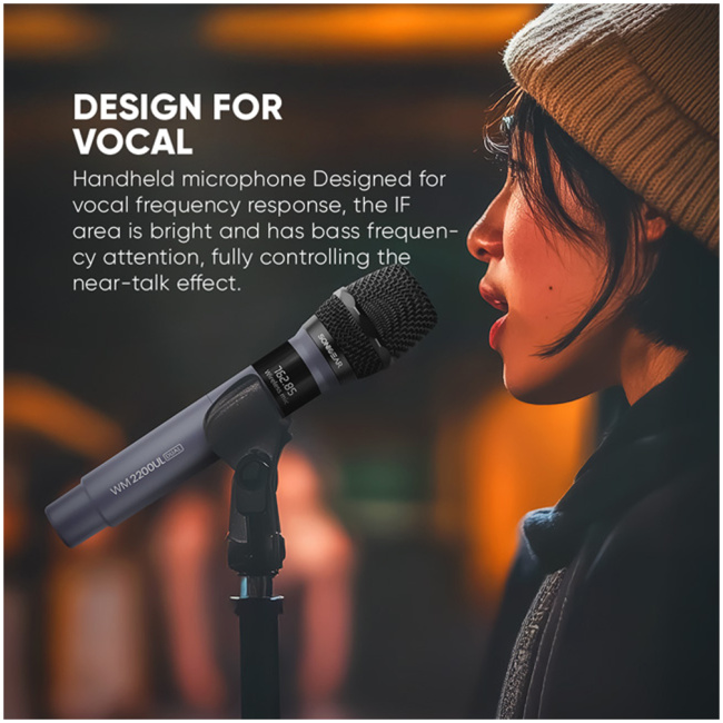 SonicGear WM2200UL DUAL Grigio 2 x Wireless 2.4GHz Rechargeable Microphone Handsets with LED Display - Image 8