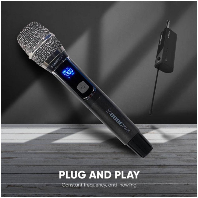 SonicGear WM3000UL 1xHandset Wireless UHF Microphone with Rechargeable Receiver - Image 3