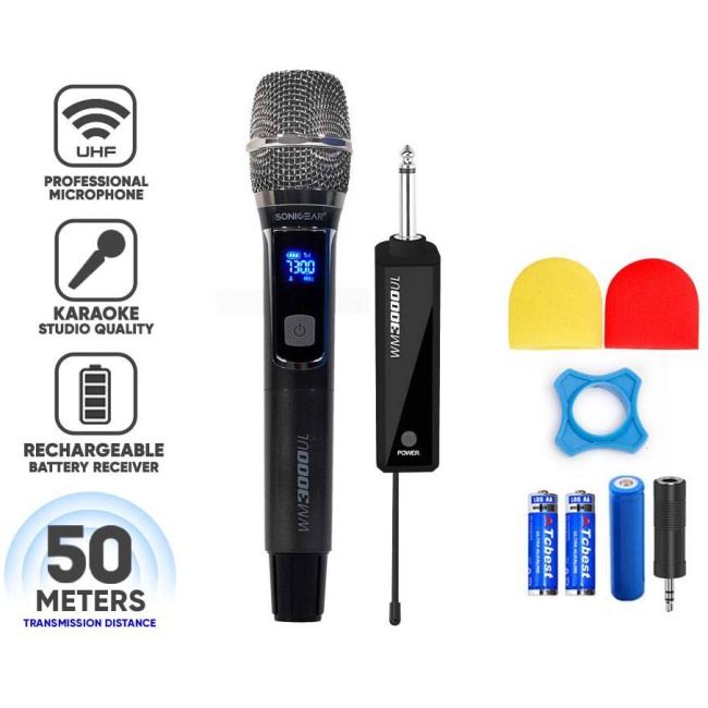SonicGear WM3000UL 1xHandset Wireless UHF Microphone with Rechargeable Receiver - Image 5