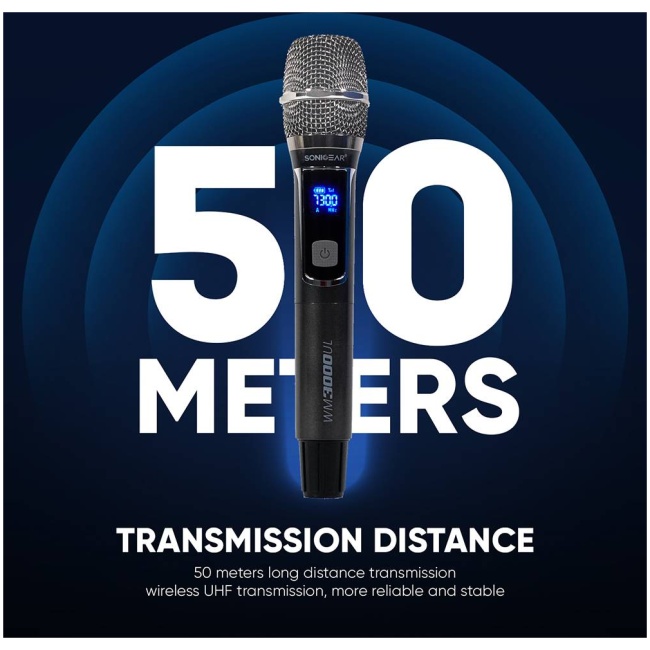 SonicGear WM3000UL 1xHandset Wireless UHF Microphone with Rechargeable Receiver - Image 7